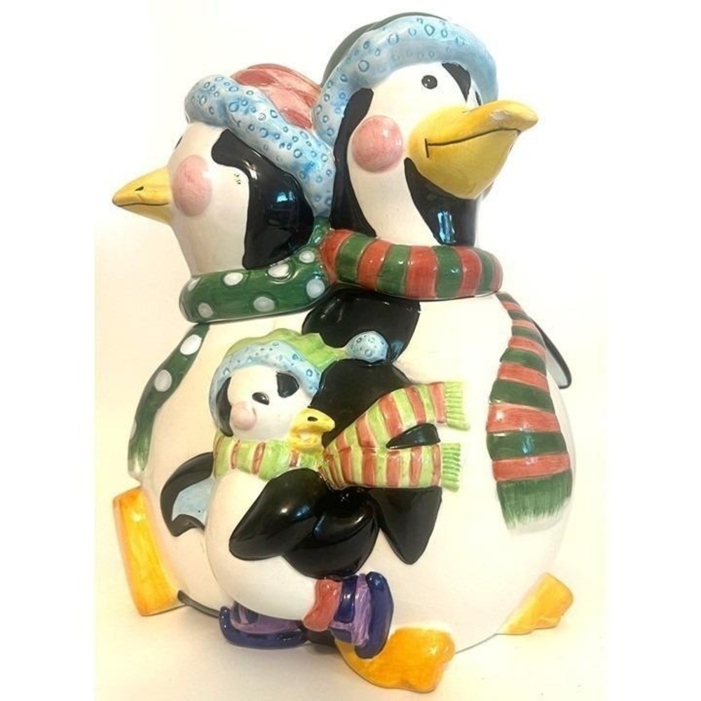 Anthropomorphic Happy Feet Penguin Family Cookie Jar Happy Feet Large Winter SEE